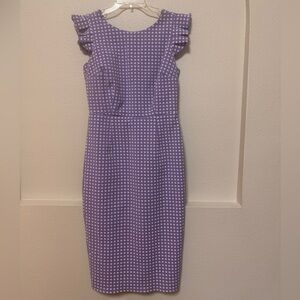 eva mendes for New York & Company Lilac Check Sheath Dress
